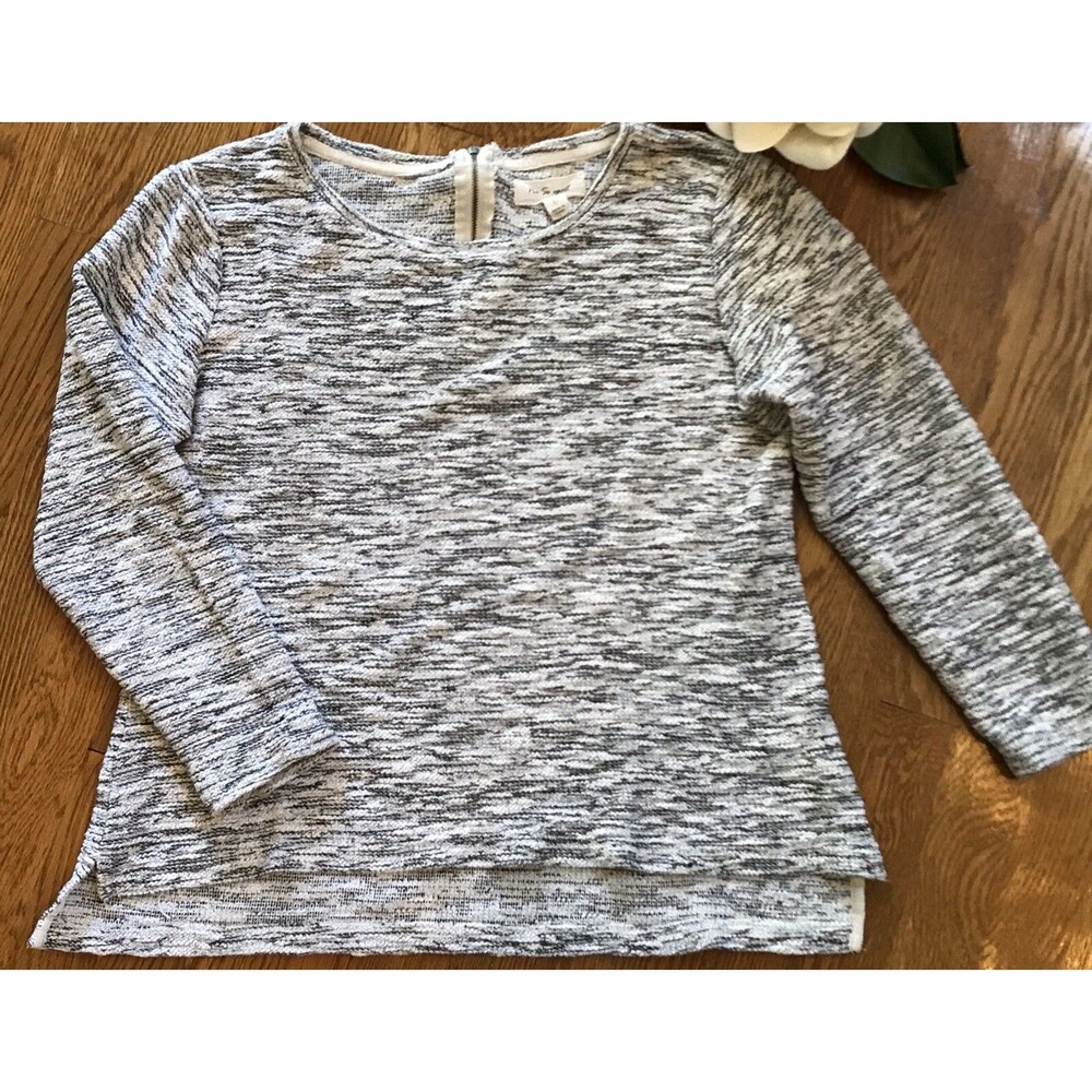 Per Se Sport Sweater Size Lg Black/white Back Zipper Pullover